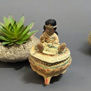 Native American girl trinket box
